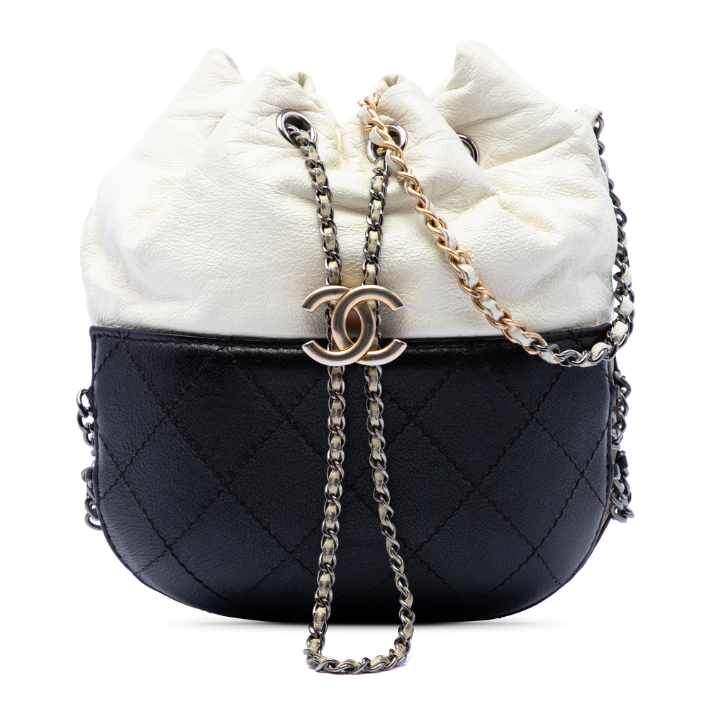 Pre-Loved Chanel Small Bicolor Quilted Calfskin Gabrielle Bucket Bag